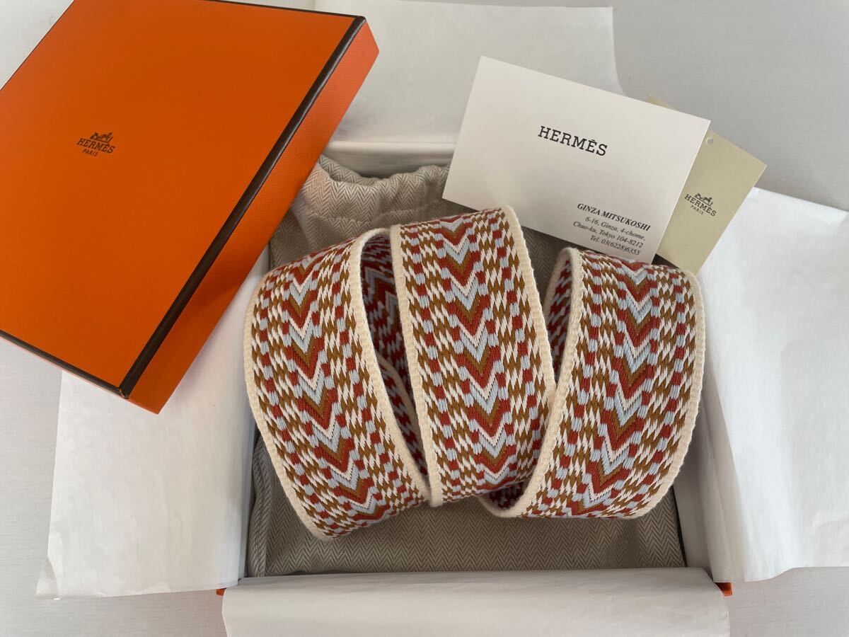 エルメス　バンドリエール　サングルアレグロ　ショルダーストラップ　ジグザグ　カヴァル　ゴールド金具　　HERMES 5センチ　113センチ