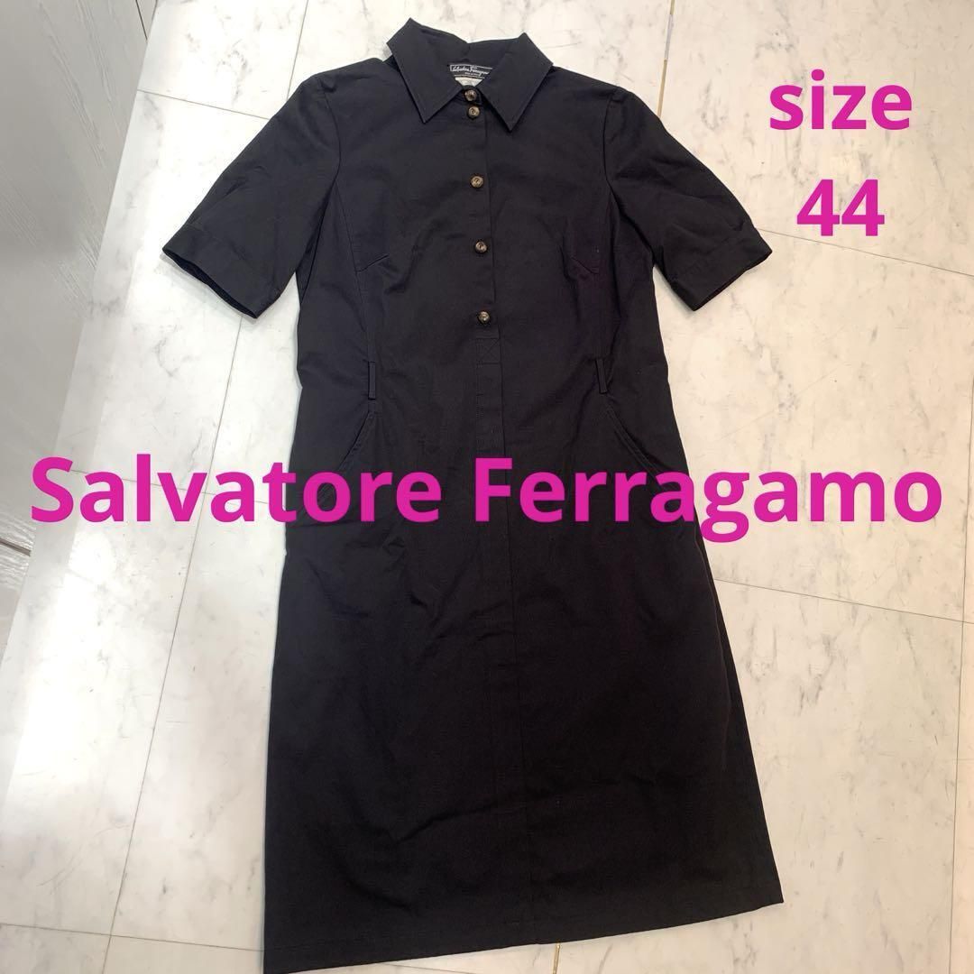 ☆美品☆Salvatore Ferragamo 半袖 ワンピース 黒 サイズ44