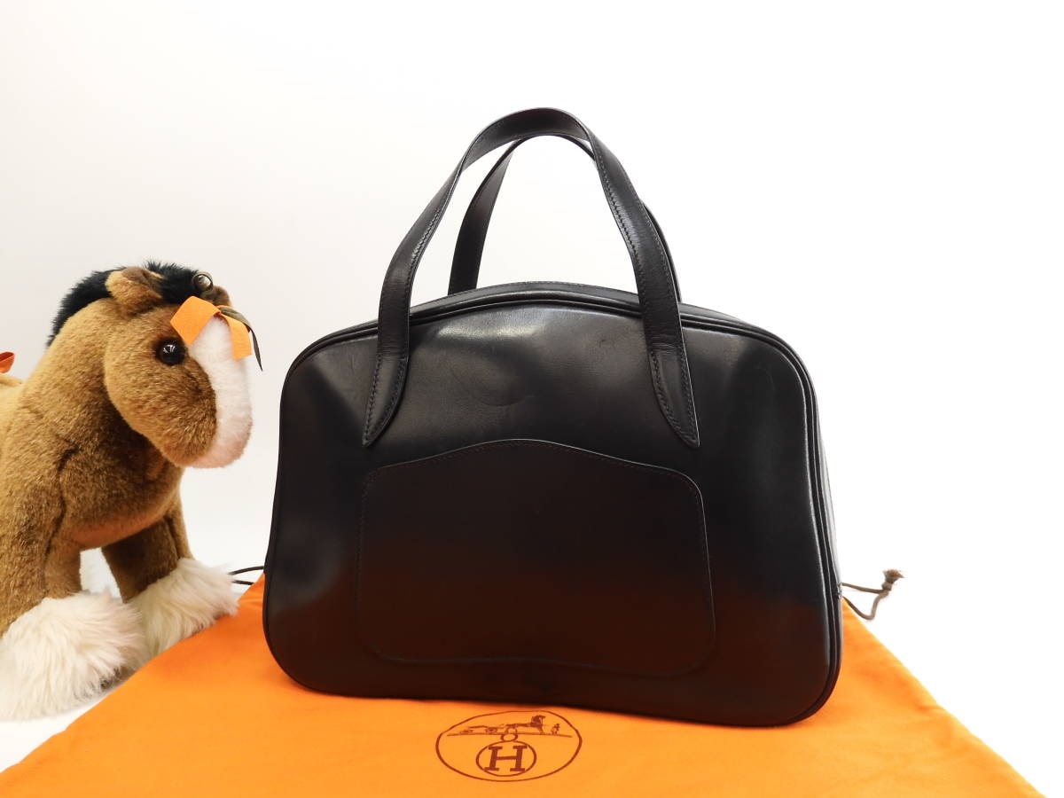 エルメス ドーハ ボックスネパール 黒 ハンドバッグ 美品 希少@ 2