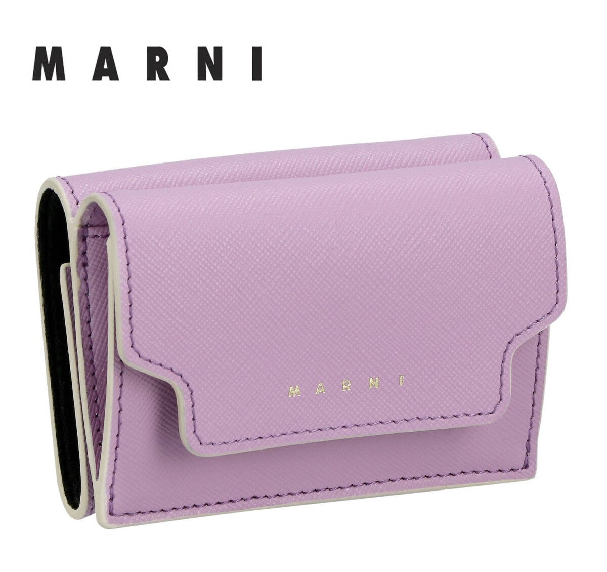 ○★新品未使用　MARNI (マルニ)　三つ折り財布　パープル系 新品・未使用(ワケあり)】○☆新品未使用 MARNI (マルニ) 三