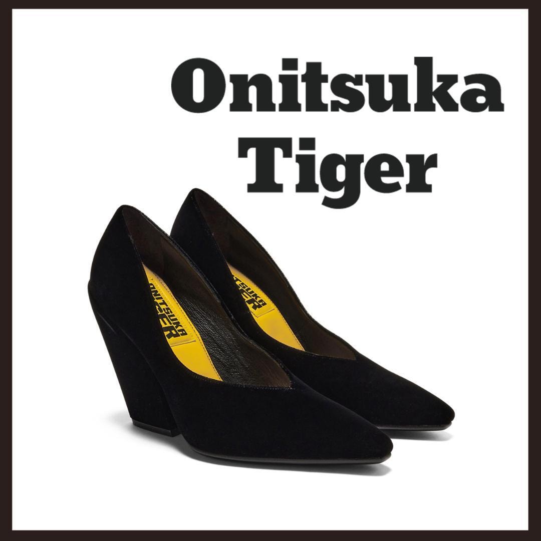 ●○訳有未使用 オニツカタイガー タイガーロデオ スエードパンプス ブラック25.5cm【ONITSUKA TIGER】○●