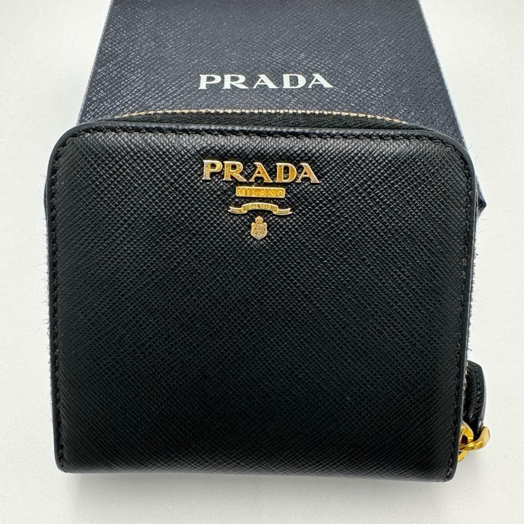 プラダ 長財布 PRADA サフィアーノネロ メタル 美品 黒 ブラック 美品