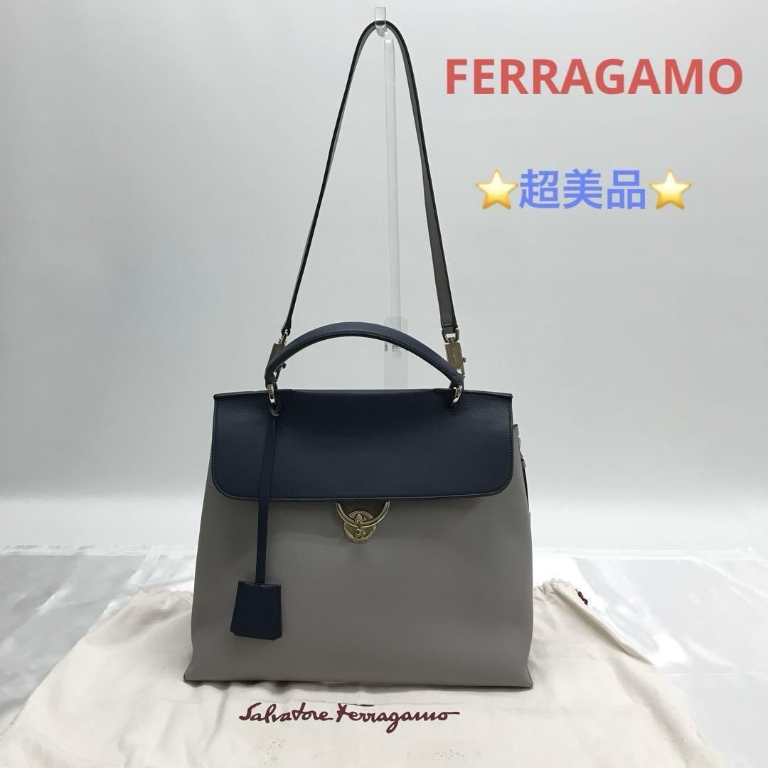 超美品☆Salvatore Ferragamo JET SET 2Way バッグ