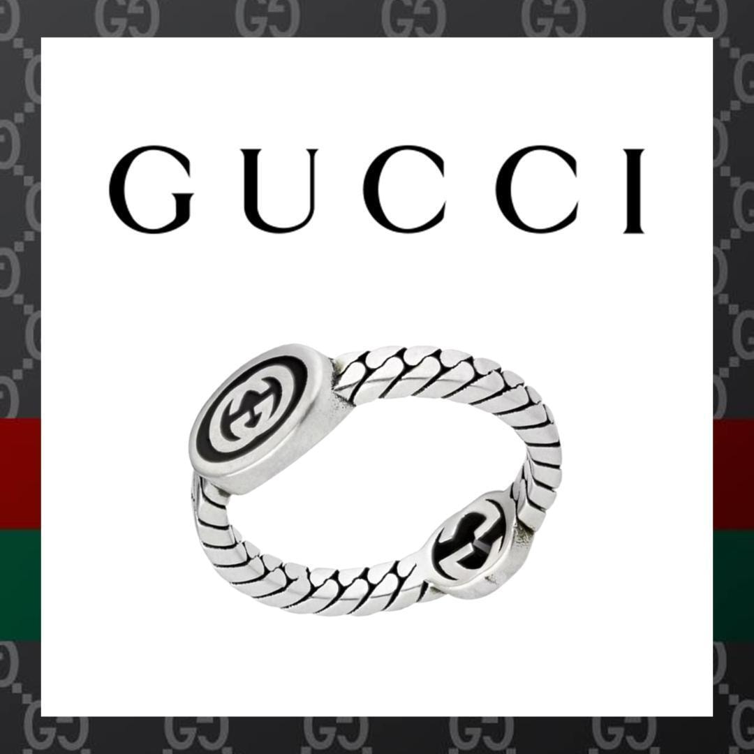 ○★新品 未使用 Gucci オーバル インターロッキングG スリムシルバーリング 23号（グッチ）○●
