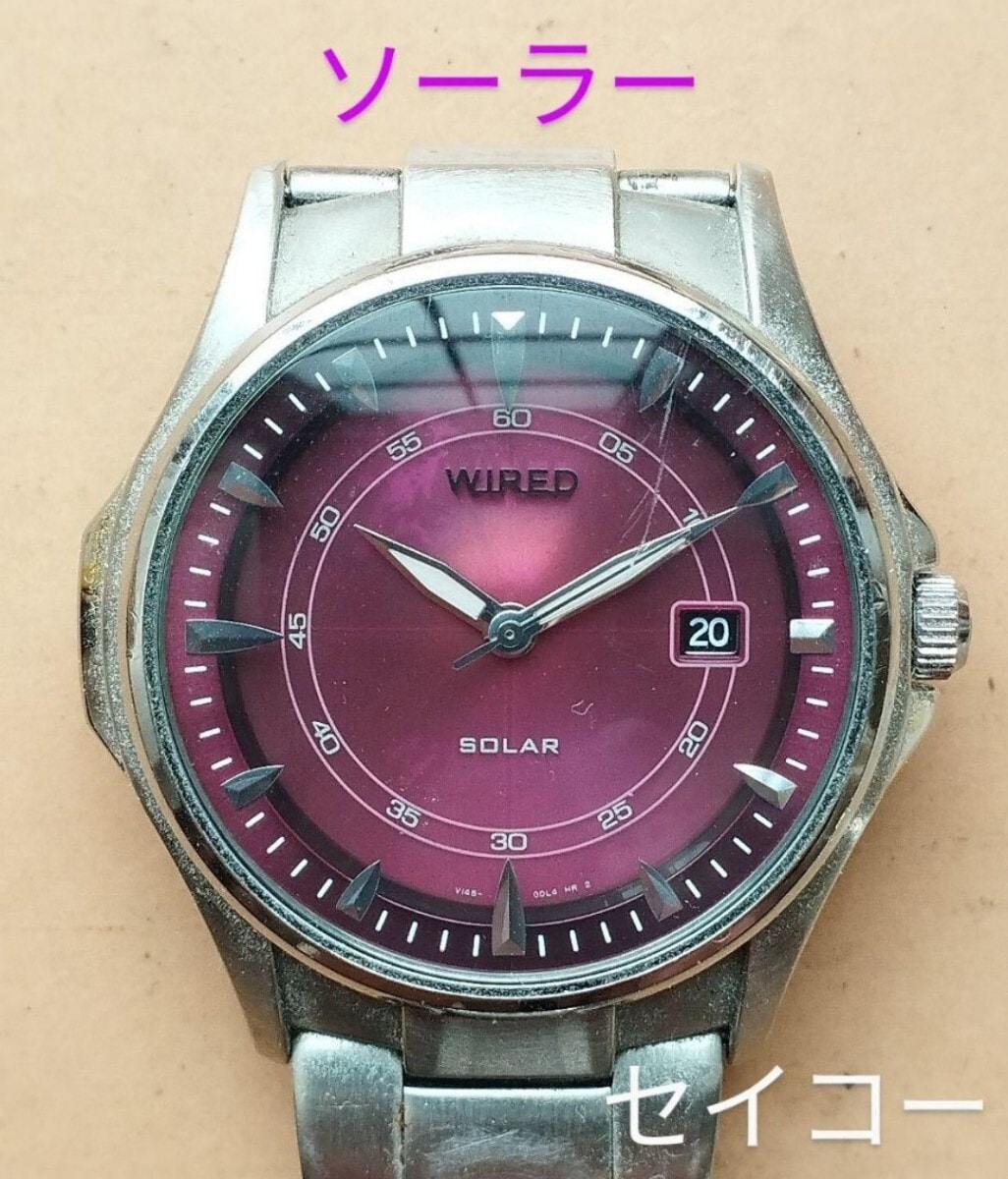 BI11　セイコー・ワイヤード　ソーラー時計　稼働品　日付つき　②