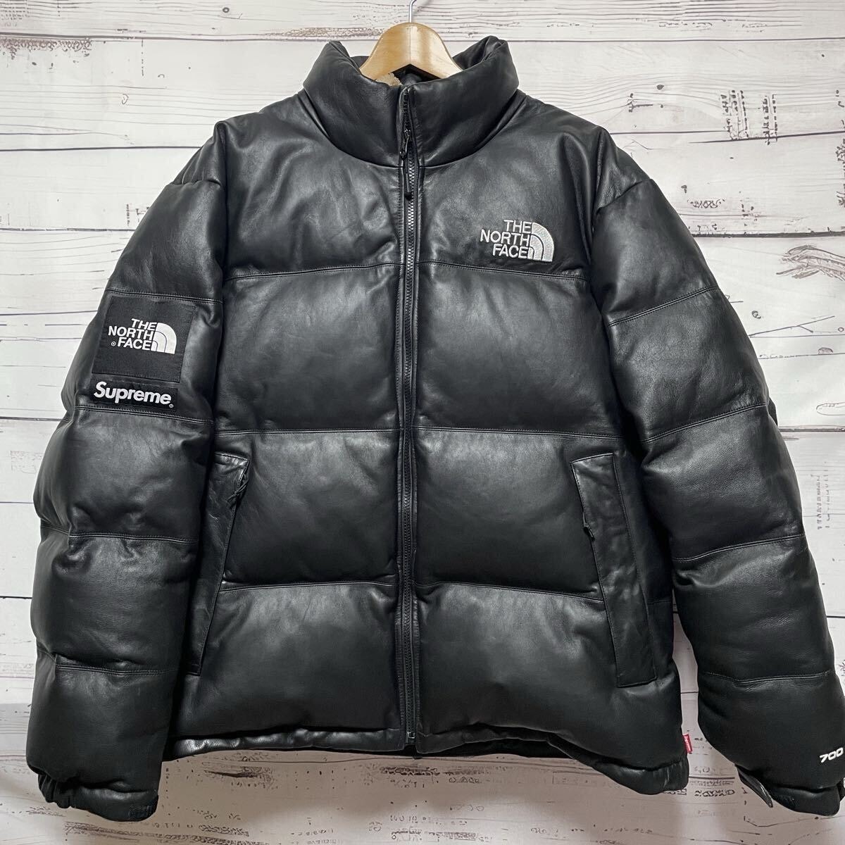 【鑑定料無料】SupremeThe North Face leather Nuptse down jacket ノースフェイス シュプリーム ヌプシ レザー ダウンジャケット本革 XL