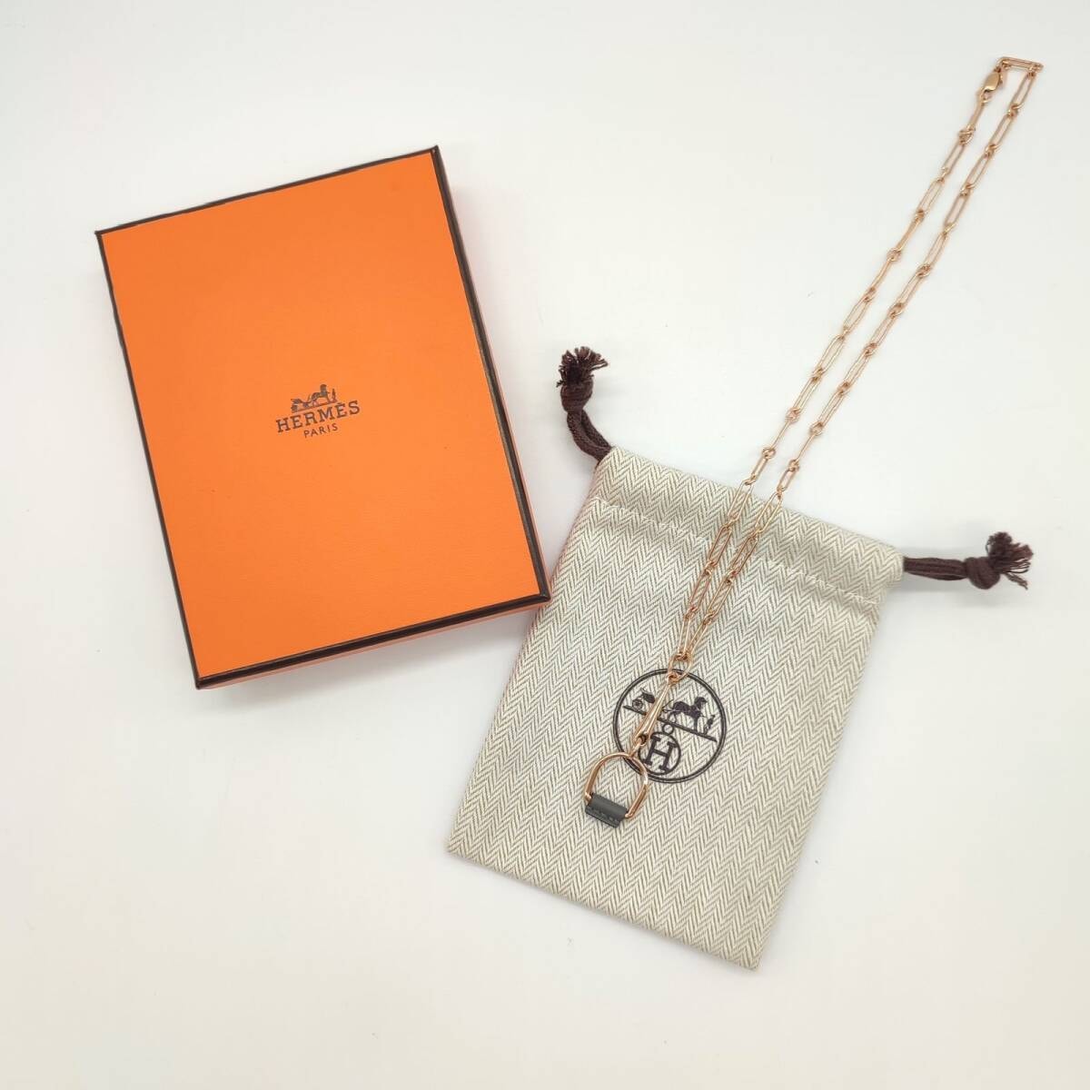 【未使用級】HERMES エルメス エリタージュ エケストルPM ネックレス