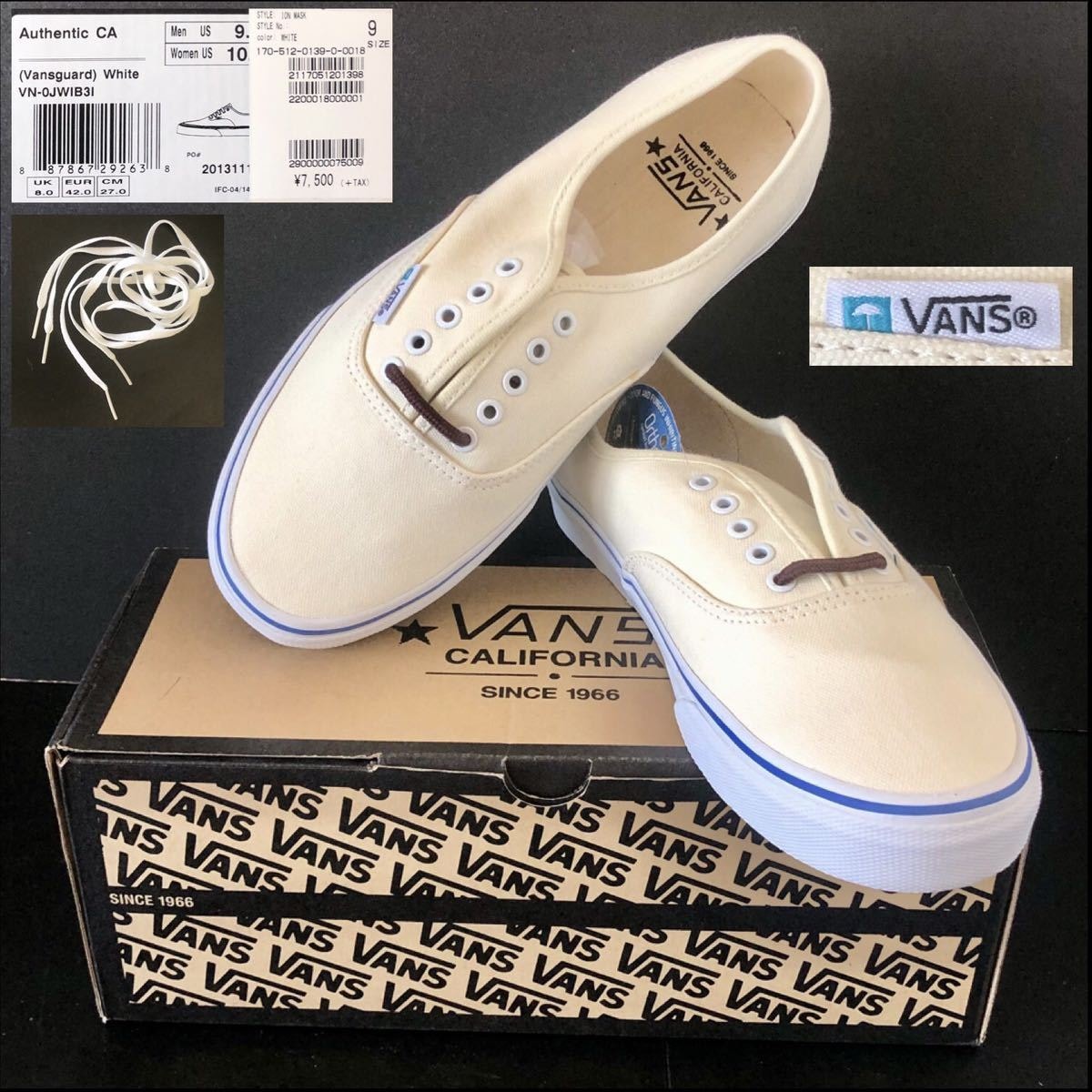 傘タグ白★ion-mask撥水加工 フリークスストア限定 VANS Authentic CA Vansguard★Begin オーセンティック California イオンマスク バンズ