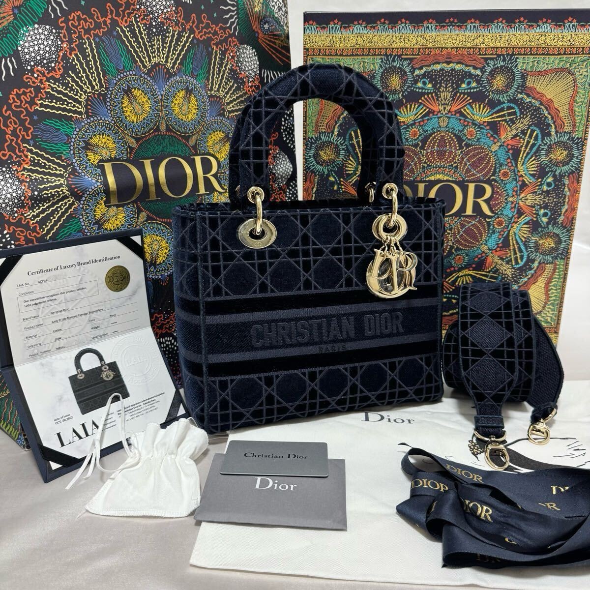 Christian Dior(クリスチャン・ディオール）オブリーク　ラビット　ミニローラー　ショルダーバッグ　グレー B (目立った傷や汚れなし)】Christian Dior(クリスチャン・ディオール