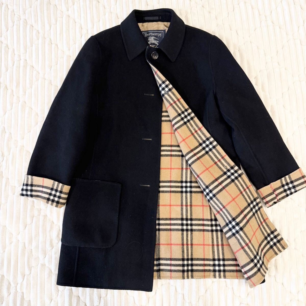 目立った傷や汚れなし】Burberry ノバチェック ダブルフェイス