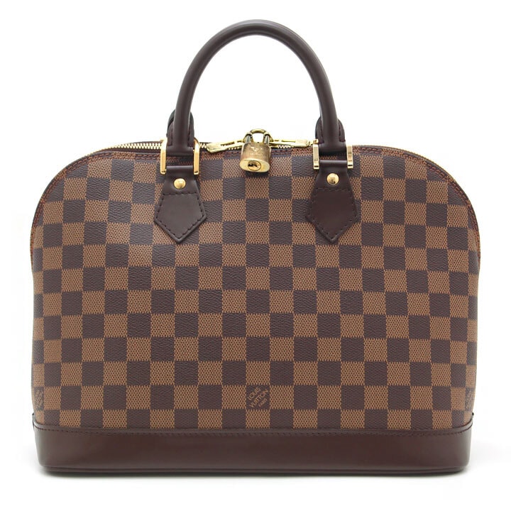 中古 Louis Vuitton ルイ・ヴィトン ハンドバッグ ダミエ アルマ N51131 エベヌ ブラウン レディース 和装 レトロ キー付 ルイヴィトン