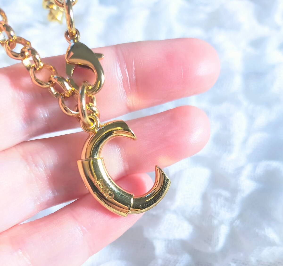 【Chloe】2wayネックレス/ペンダント ベルトにも★ ロゴモチーフのゴールドアクセサリー　クロエ ロングチェーンジュエリーシーバイクロエ