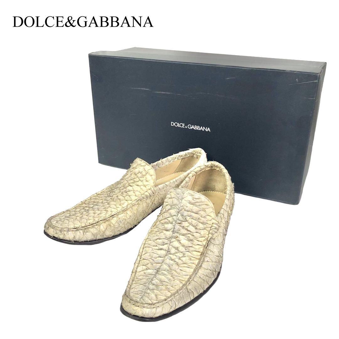 DOLCE&GABBANA D&G ドルチェ＆ガッパーナ ドルガバ Carp Fish Skin Leather 鯉革シューズ ドレスシューズ ローファー