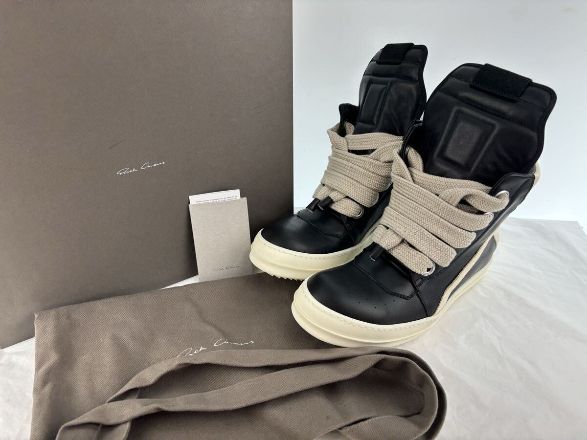 未使用品 26SS 43 RICK OWENS リックオウエンス ジャンボレース ジオバスケット スニーカー JUMBOLACE GEOBASKET / ブラック × ミルク
