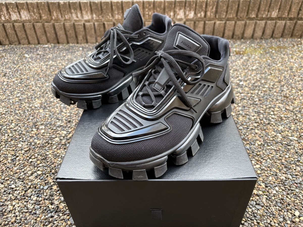 PRADA プラダ サイズ:７ 1/2 (28cm)クラウドバスト サンダー テクニカルファブリック スニーカー (2EG293) ブラック イタリア製 箱付き