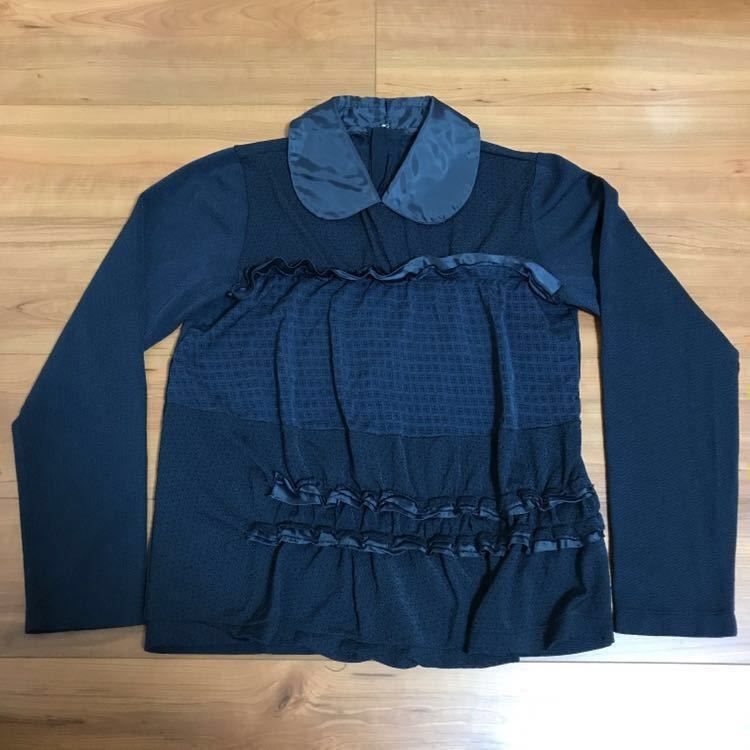 美品 tricot COMME des GARCONS 襟付きカットソー F 紺 トリココムデギャルソン
