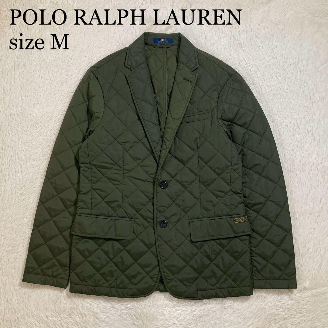 美品 POLO RALPH LAUREN ポロラルフローレン キルティング テーラードジャケット 2WAY 中綿入り カーキ