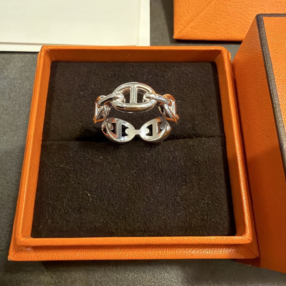 新品未使用 エルメス　シェーヌダンクル　アンシェネ　シルバーリング 53サイズ