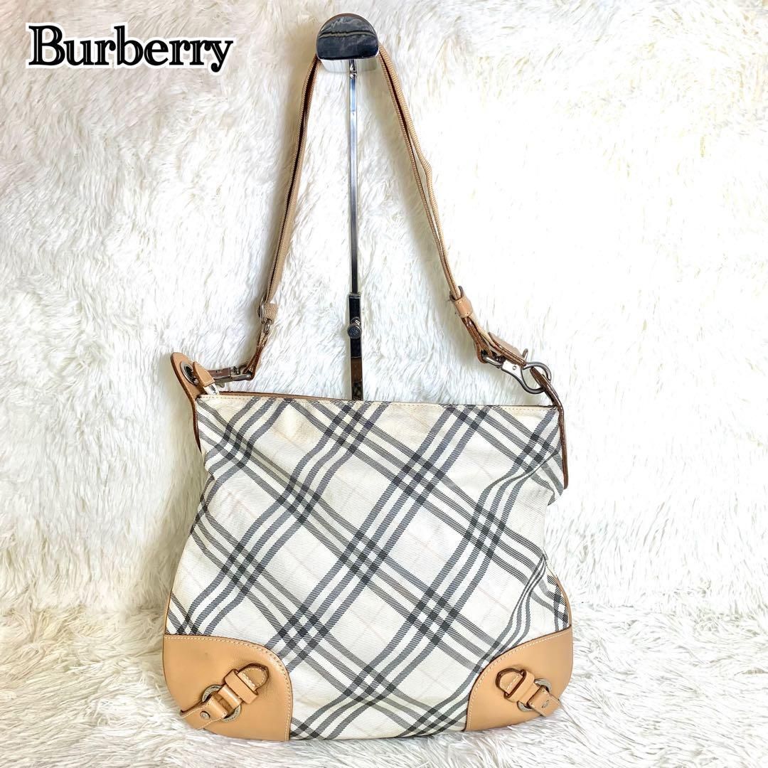 【極美品】Burberry LONDON BLUE LABEL バーバリー ロンドン ブルーレーベル ショルダーバッグ ノバチェック ノヴァチェック 茶 レザー