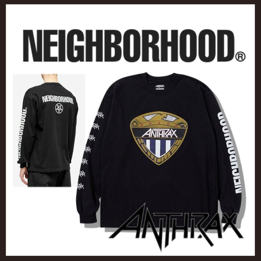 新品未使用！定価以下！ネイバーフッド × アンスラックス コラボTシャツ XL ○☆新品 未使用 アンスラックス ロンT ネイバーフッドコラボ