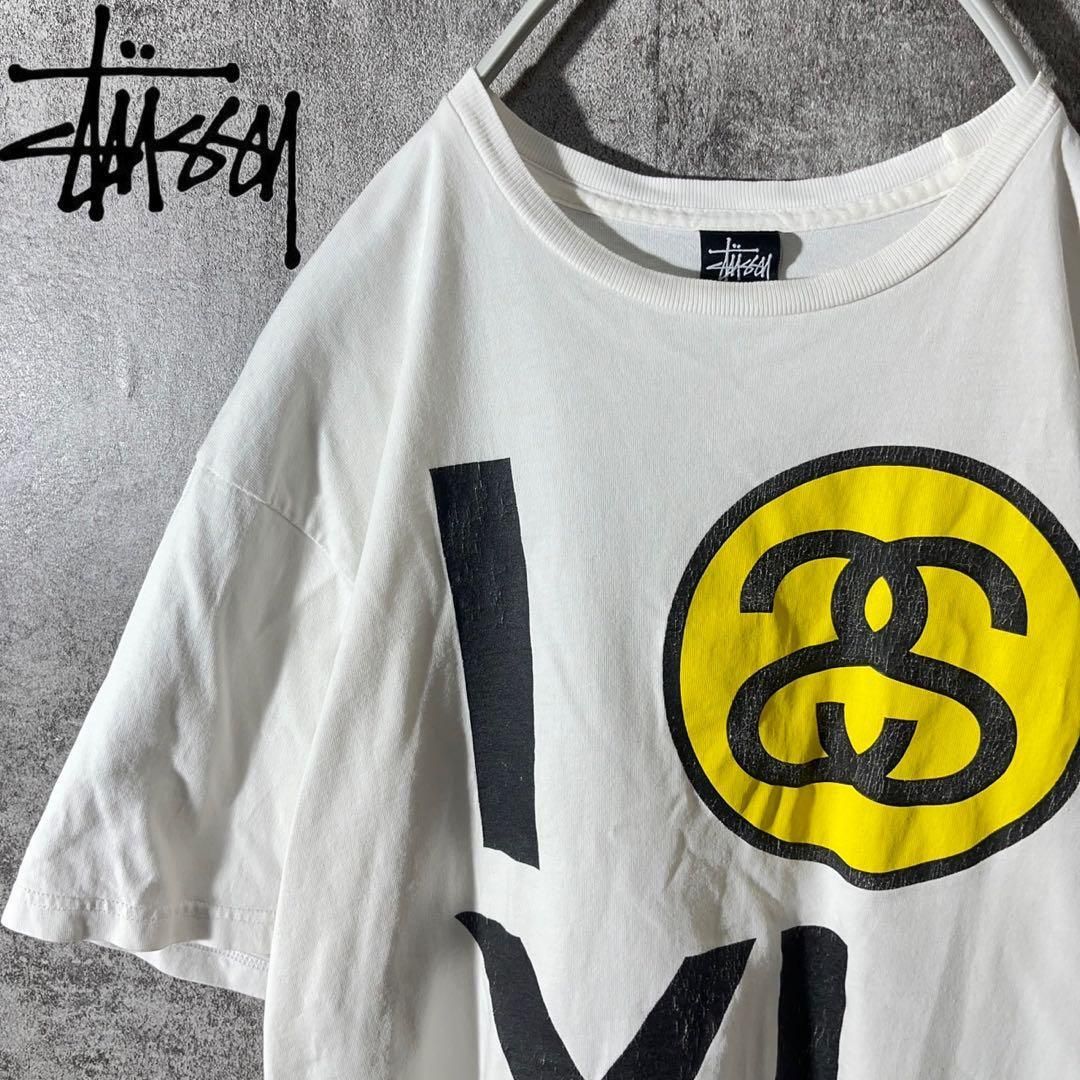 [大人気] ステューシー　Tシャツ　SSリンク　ドデカロゴ　ゆるダボ　レア