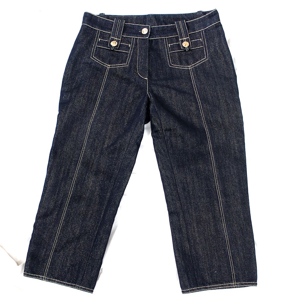 ✨️美品✨️　ルイヴィトン　クロップド　デニムパンツ　ラインストーン　金ボタン ✨️美品✨️ ルイヴィトン クロップド デニムパンツ ライン
