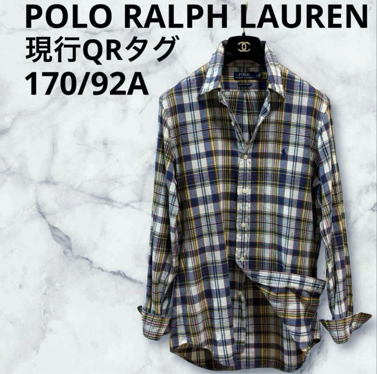 現行QRタグ POLO RALPH LAUREN ポロラルフローレン インディアン マドラスチェック ボタンダウンシャツ　BD ドレス Y ワイシャツ インド製