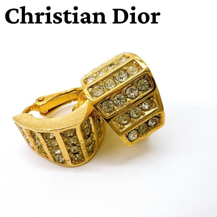 ChristianDior ディオール ヴィンテージ ラインストーン イヤリング