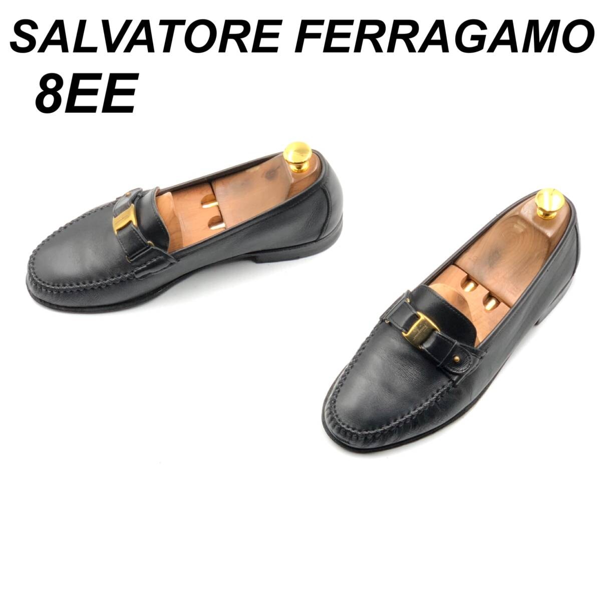 D (傷や汚れあり)】送料無料 即決 SALVATORE FERRAGAMO フェラガモ 