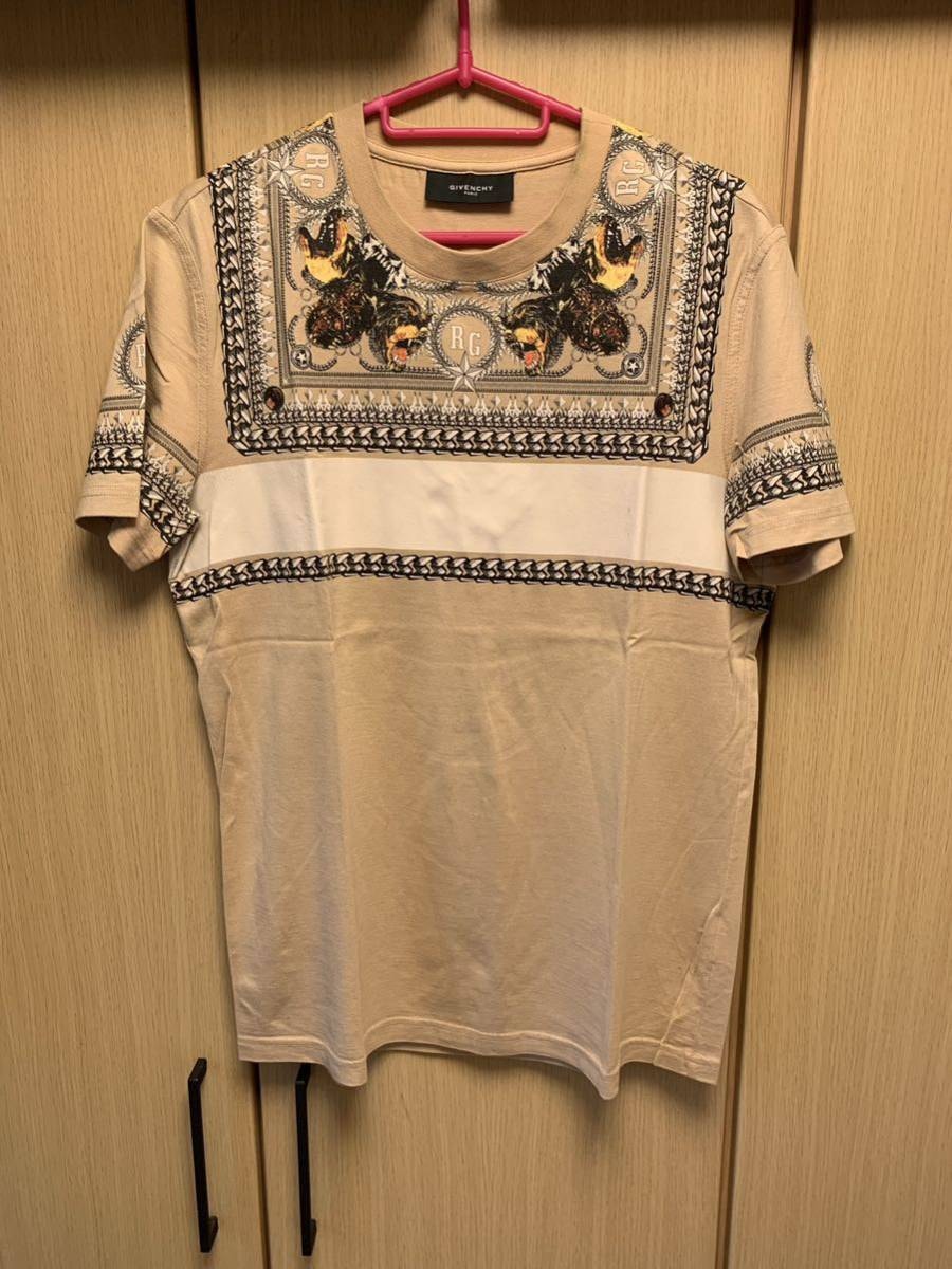 正規 11AW GIVENCHY ジバンシー ジバンシィ ロットワイラー バンダナ Tシャツ ベージュ S