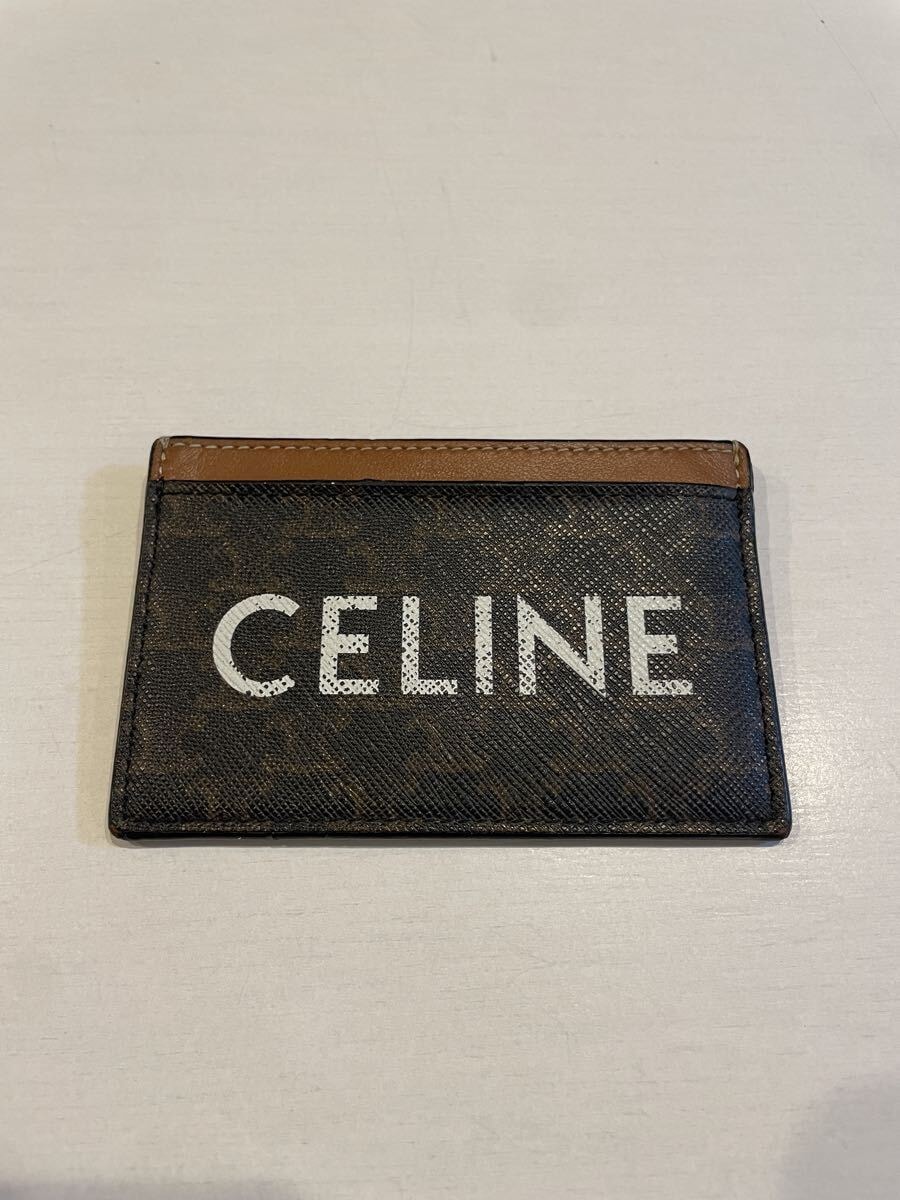セリーヌ　カードホルダー / CELINEプリント入り トリオンフキャンバス　カードケース　定期入れ　パスケース