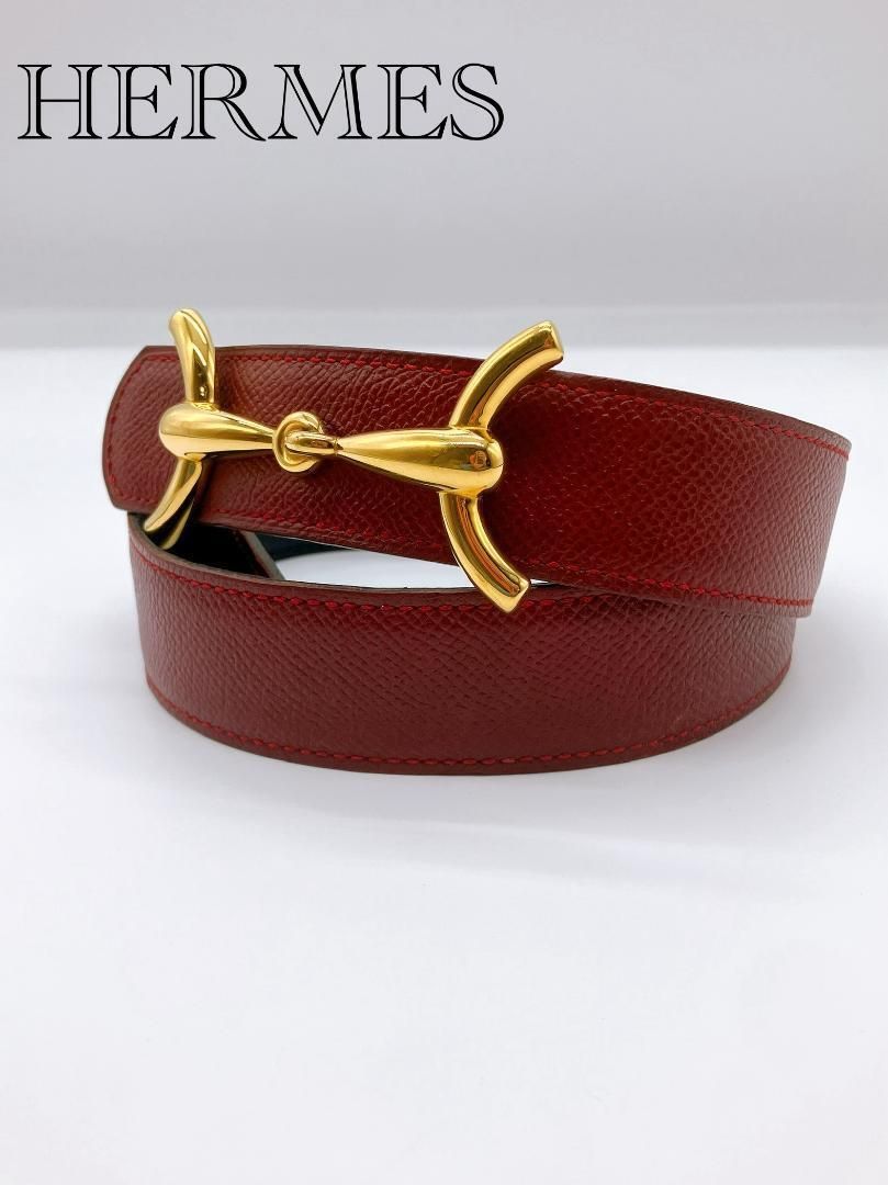HERMES ホースビット リバーシブル ♯85 ベルト クシュベル OZ刻印 目立った傷や汚れなし】HERMES ホースビット リバーシブル ♯85