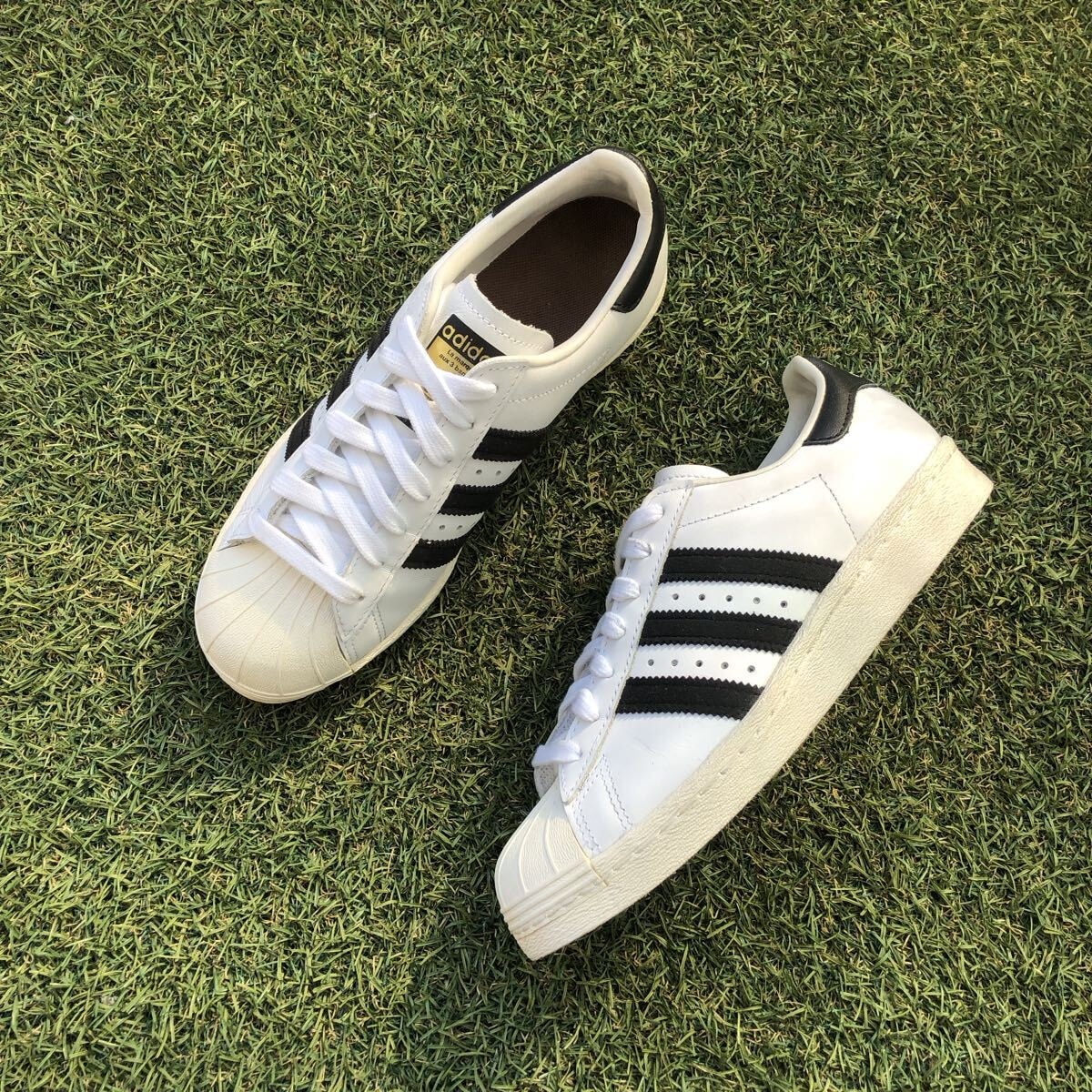 美品22.5 adidas SS80S アディダス スーパースター80s H96