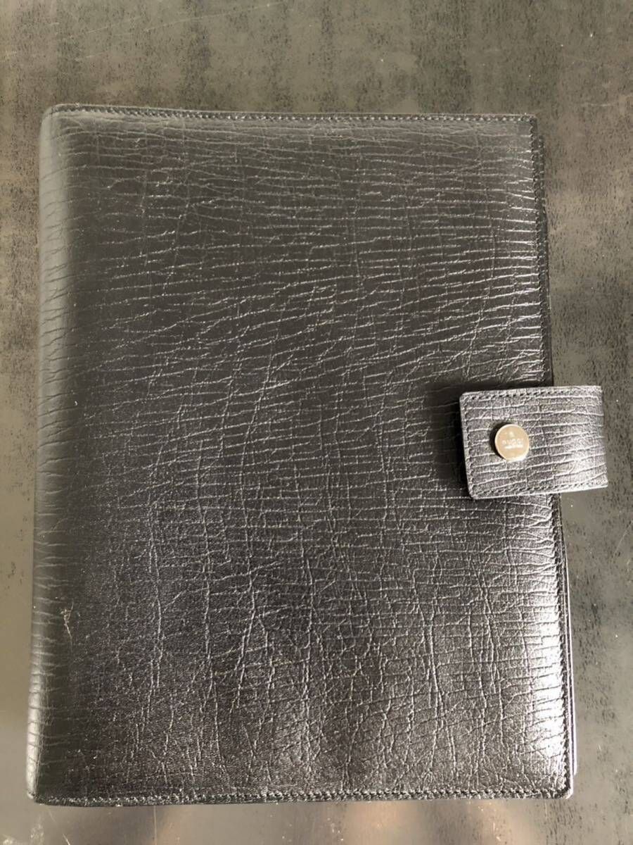 GUCCI グッチ 手帳 手帳カバー ブラック 本革 MADE IN ITALY