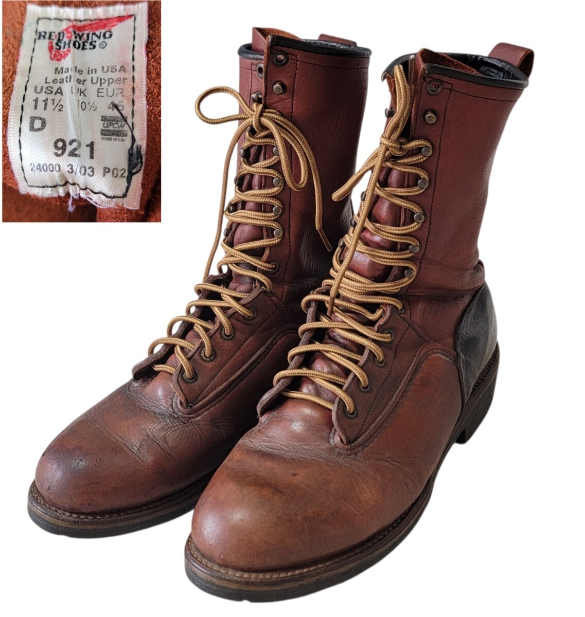 希少モデル RED WING レッドウィング 921 ラインマンブーツ 傷や汚れあり】希少モデル USA製 RED WING レッドウィング 921