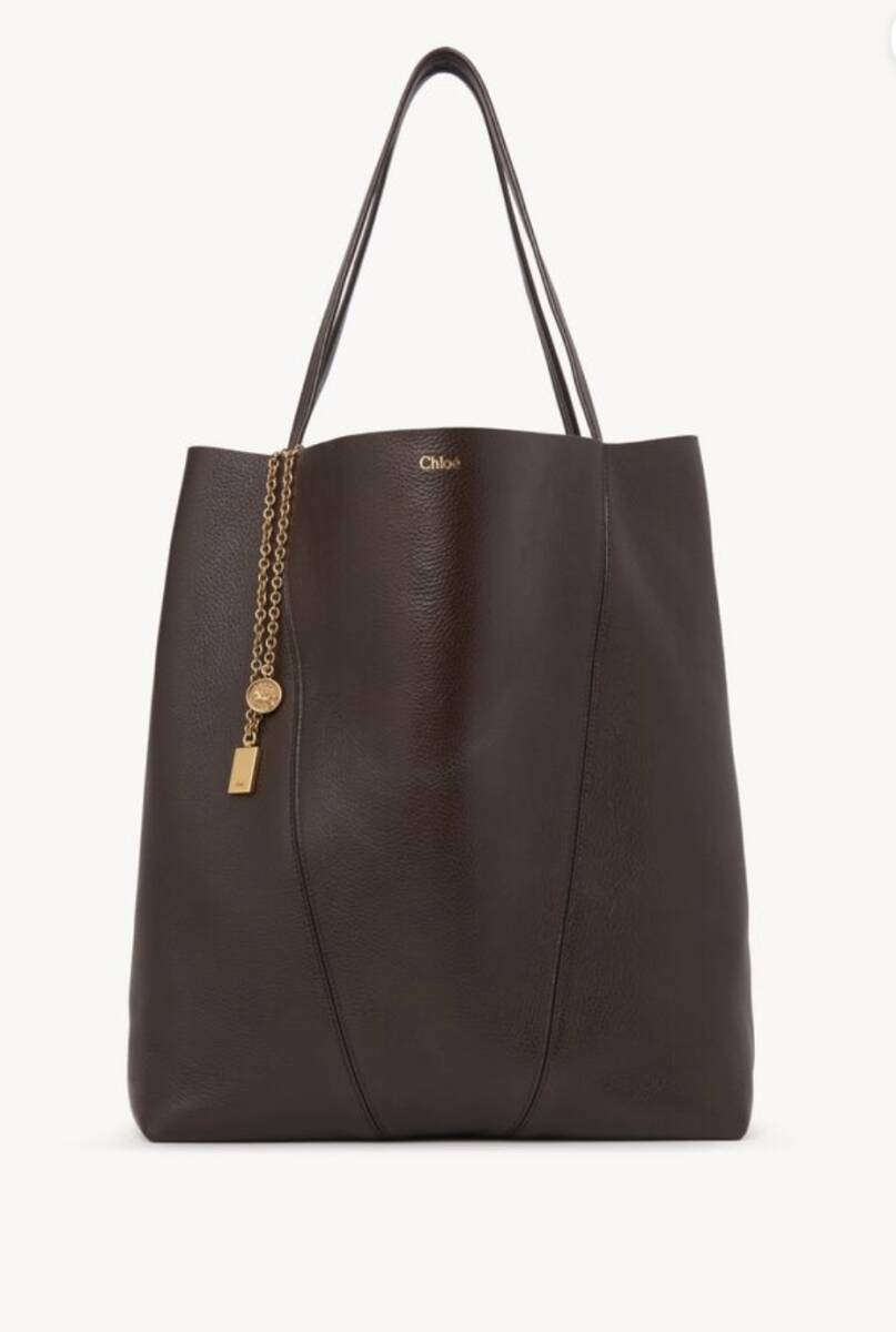 【定価27.5万円】新品未使用 Chloe クロエ Spin ラージトート Kohl Brown 現行モデル 10月購入 ショップバッグ・保存袋全てあります！