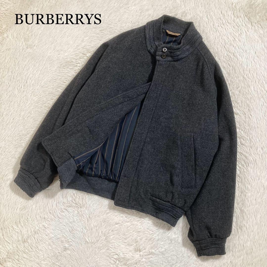BURBERRYS バーバリーズ ウールジャケット スウィングトップ ホース刺繍ロゴ グレー