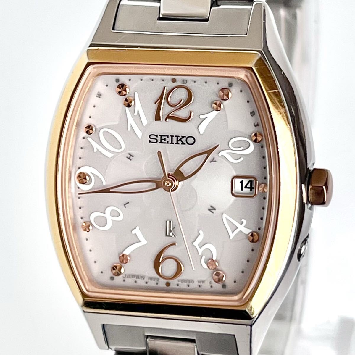 【稼働】磨き済み セイコー SEIKO ルキア LUKIA レディース 腕時計 電波ソーラー 美品 ゴールド s2221