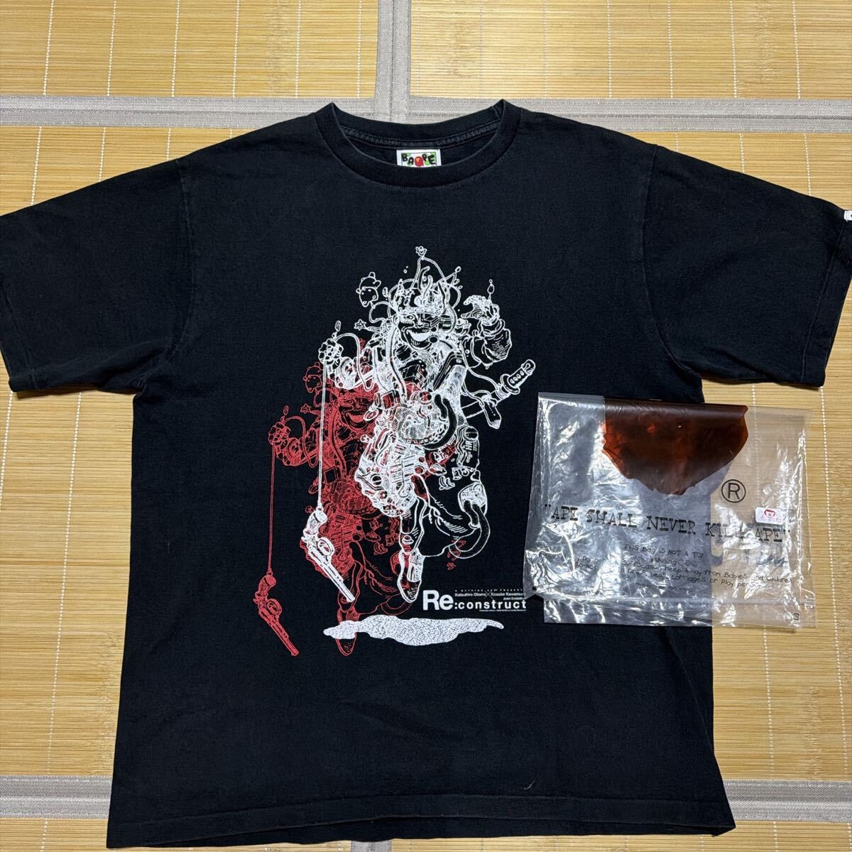 A BATHING APE / Pokemon Monotone Ape Head Tee #2 