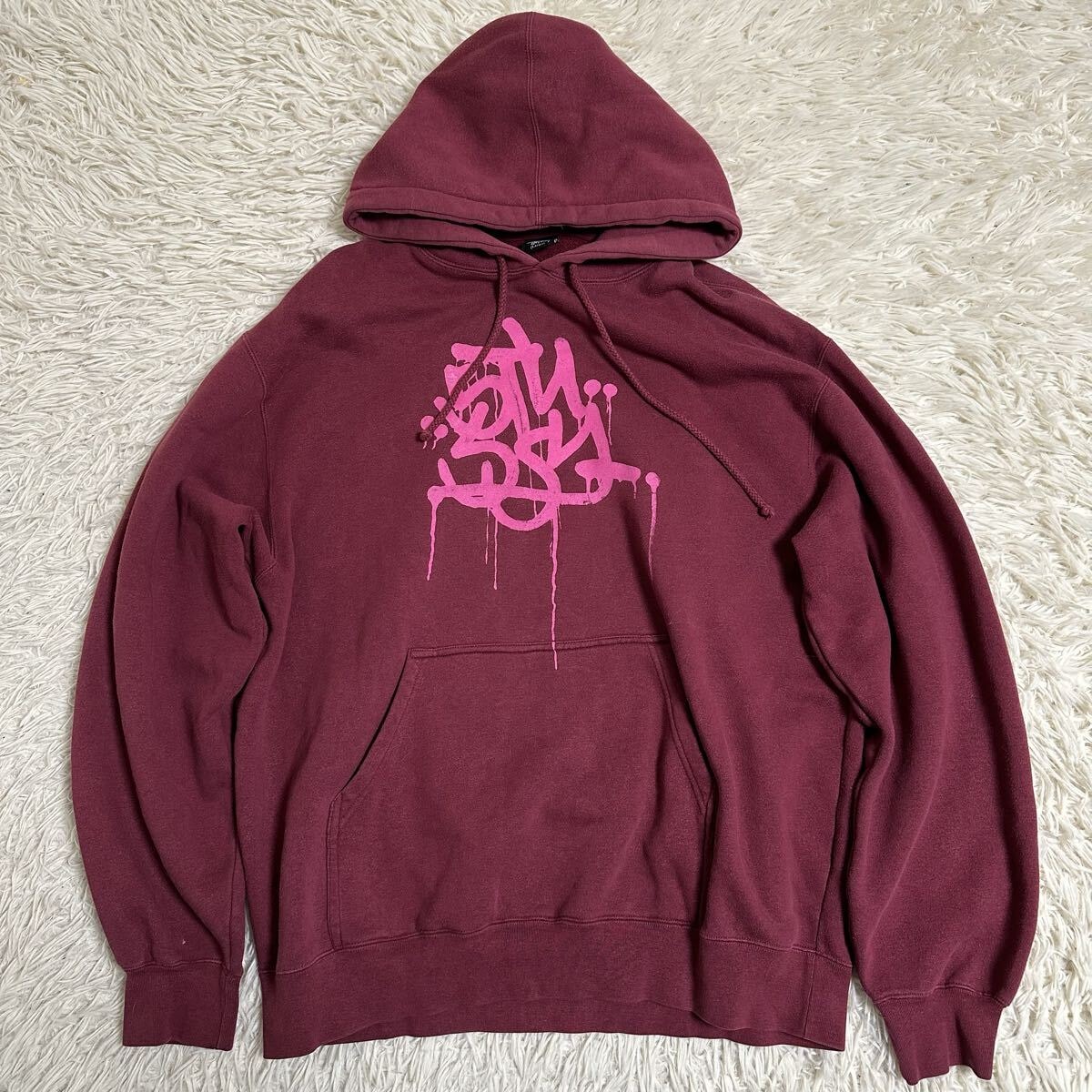 【STUSSY】ステューシー パーカー L USA製 スウェット ロゴ