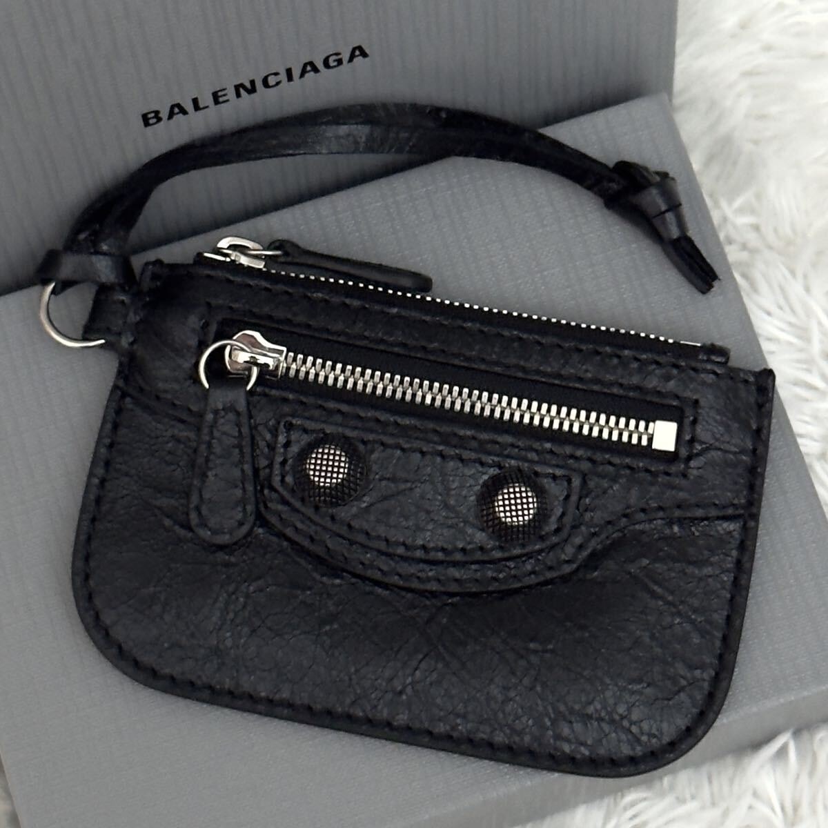 ☆未使用級☆BALENCIAGA バレンシアガ ルカゴール コインケース 財布 アリーナラムスキン 黒 