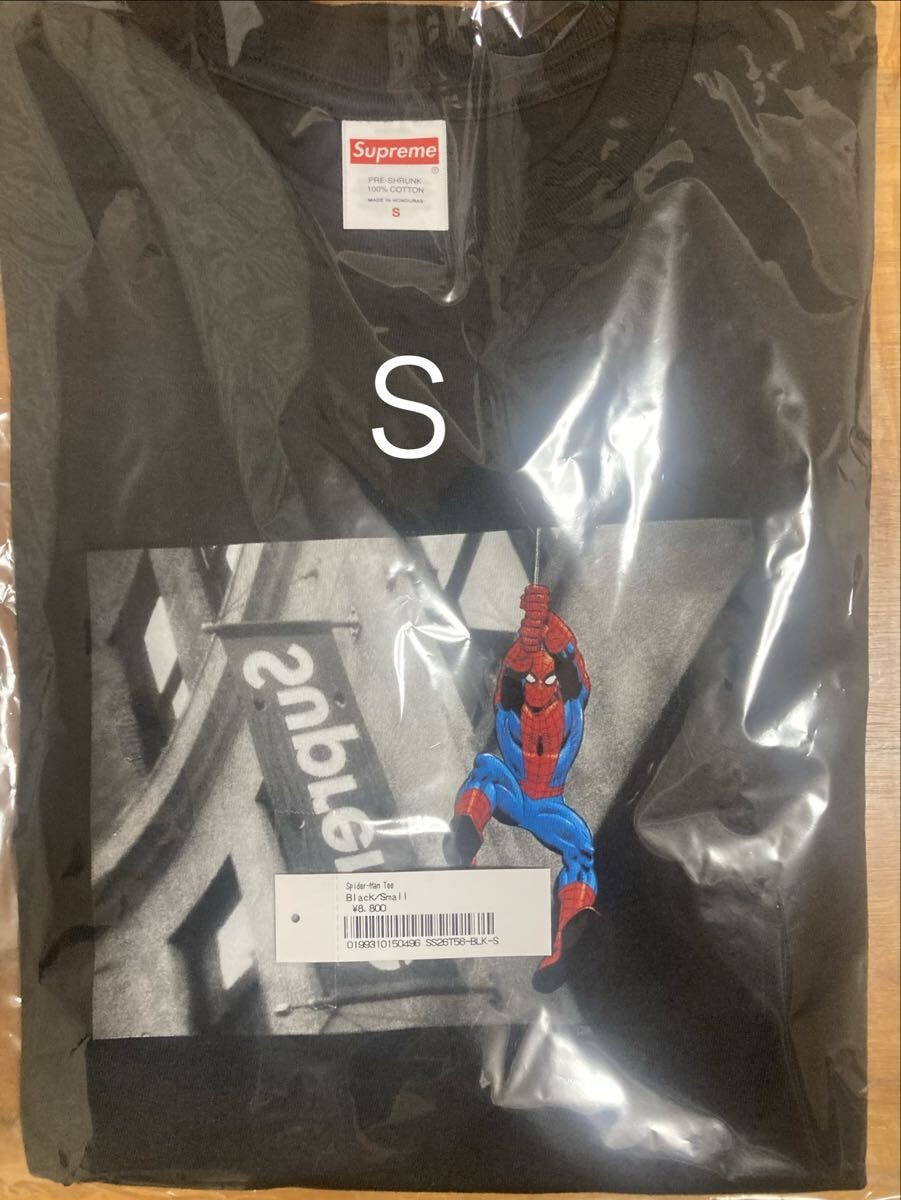 S Supreme Spider-Man Tee Black ブラック 黒 シュプリーム スパイダーマン Ｔシャツ