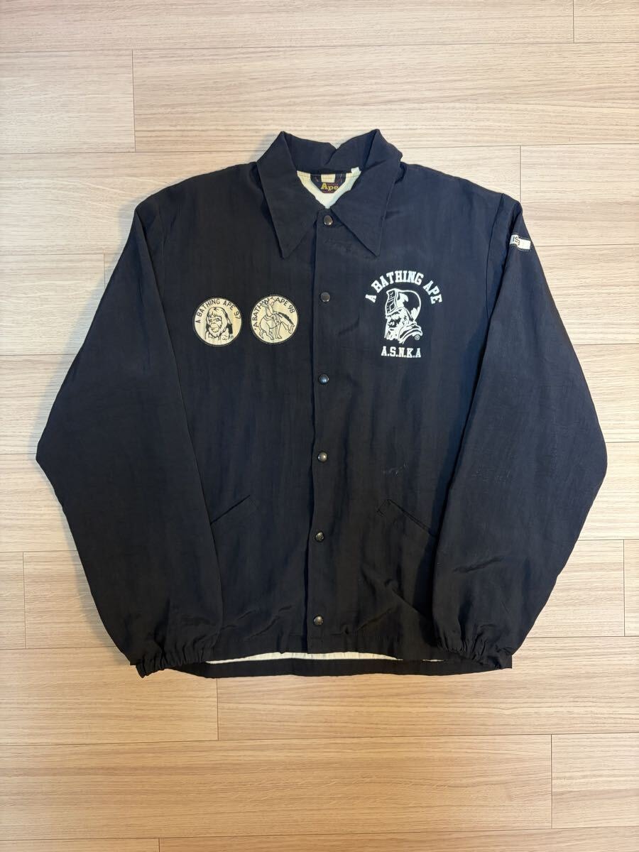97&98年秋冬モデル A BATHING APE ウィンドブレーカー 黒 XL やや傷や汚れあり】97&98年秋冬モデル A BATHING APE ウィンド