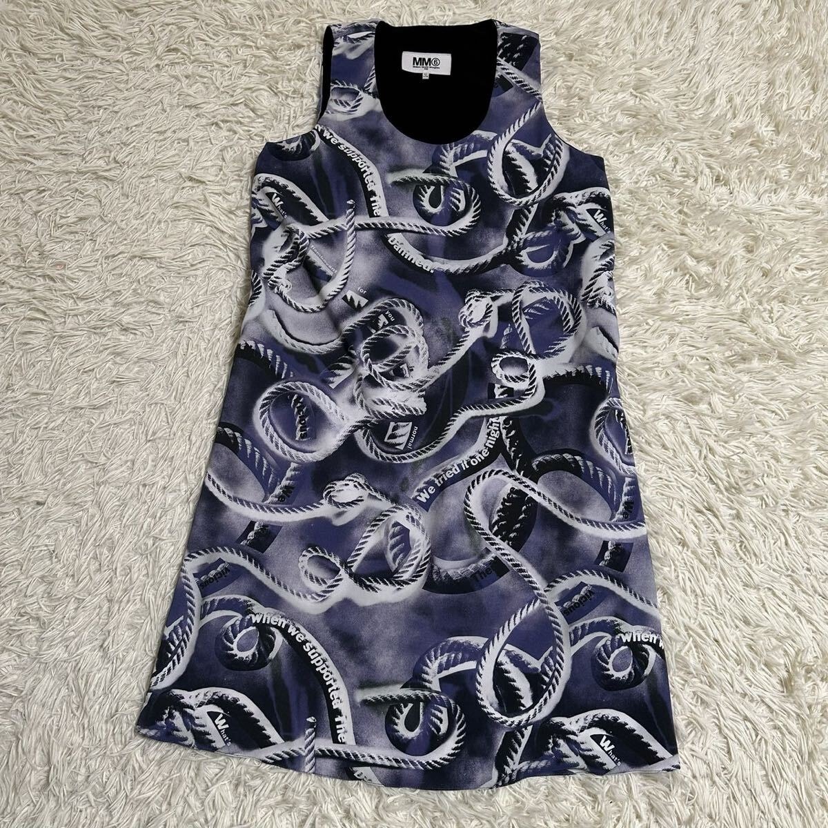 【MM6】メゾンマルジェラ ワンピース ロング ノースリーブ 総柄 40