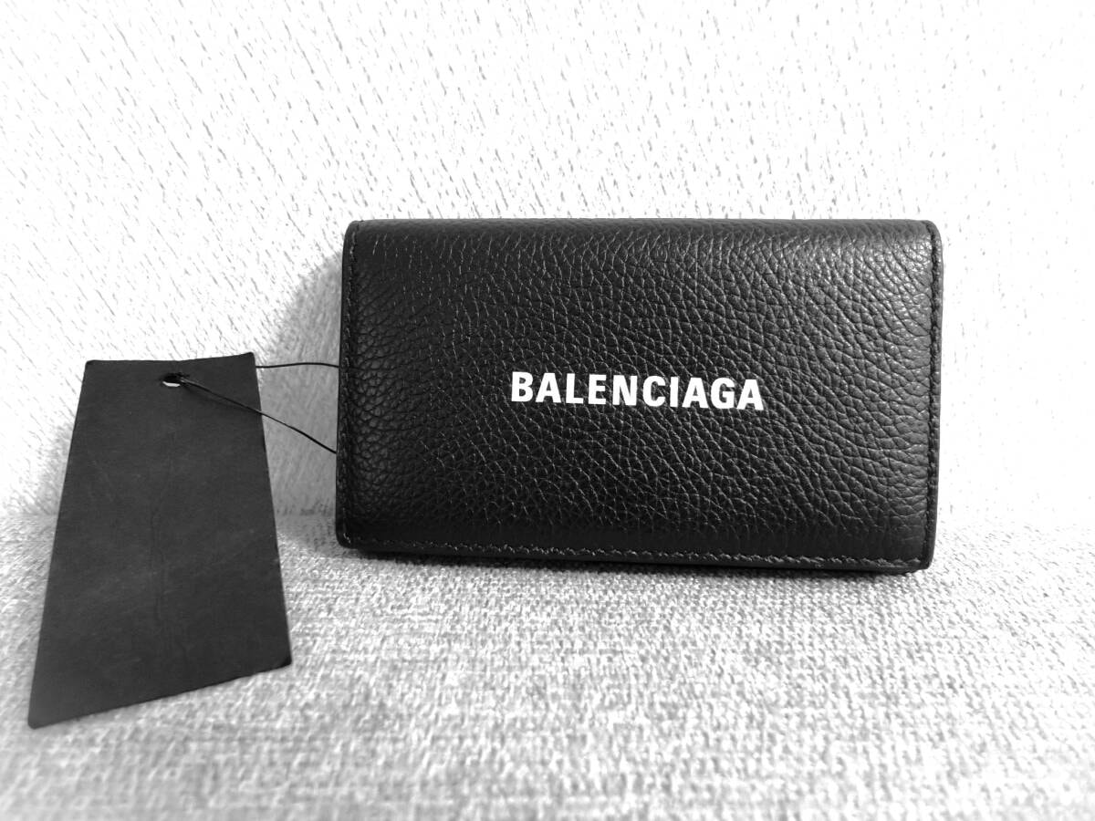 【新品 未使用】BALENCIAGA キーケース レザー キーリング ブラック 黒 メンズ バレンシアガ
