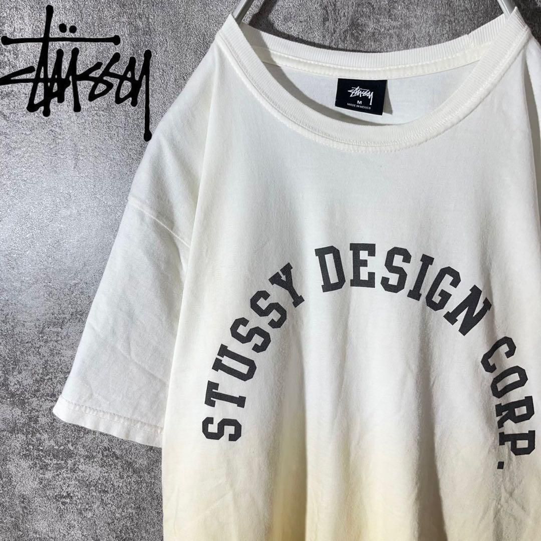 [大人気]　ステューシー　Tシャツ　プリント◎　グラデーション　アーチロゴ　レア