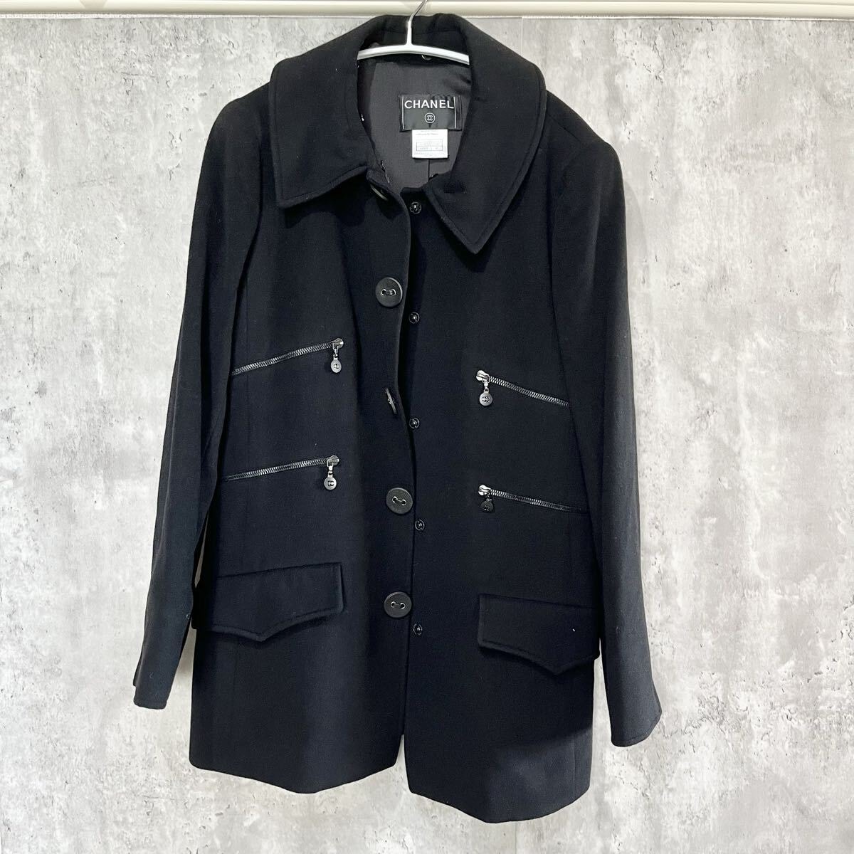 CHANEL シャネル　コート　ココマーク　カシミヤ100 シルク