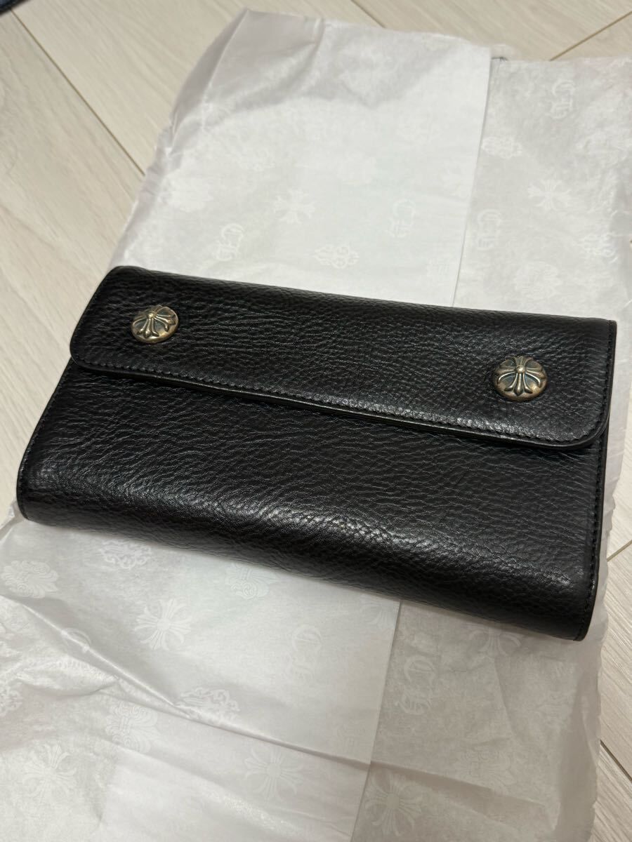 新品未使用 ホノルル店購入 Chrome Hearts Wave Wallet Leather クロムハーツ 長財布 ウェーブウォレット 財布 レザー インボイス有り