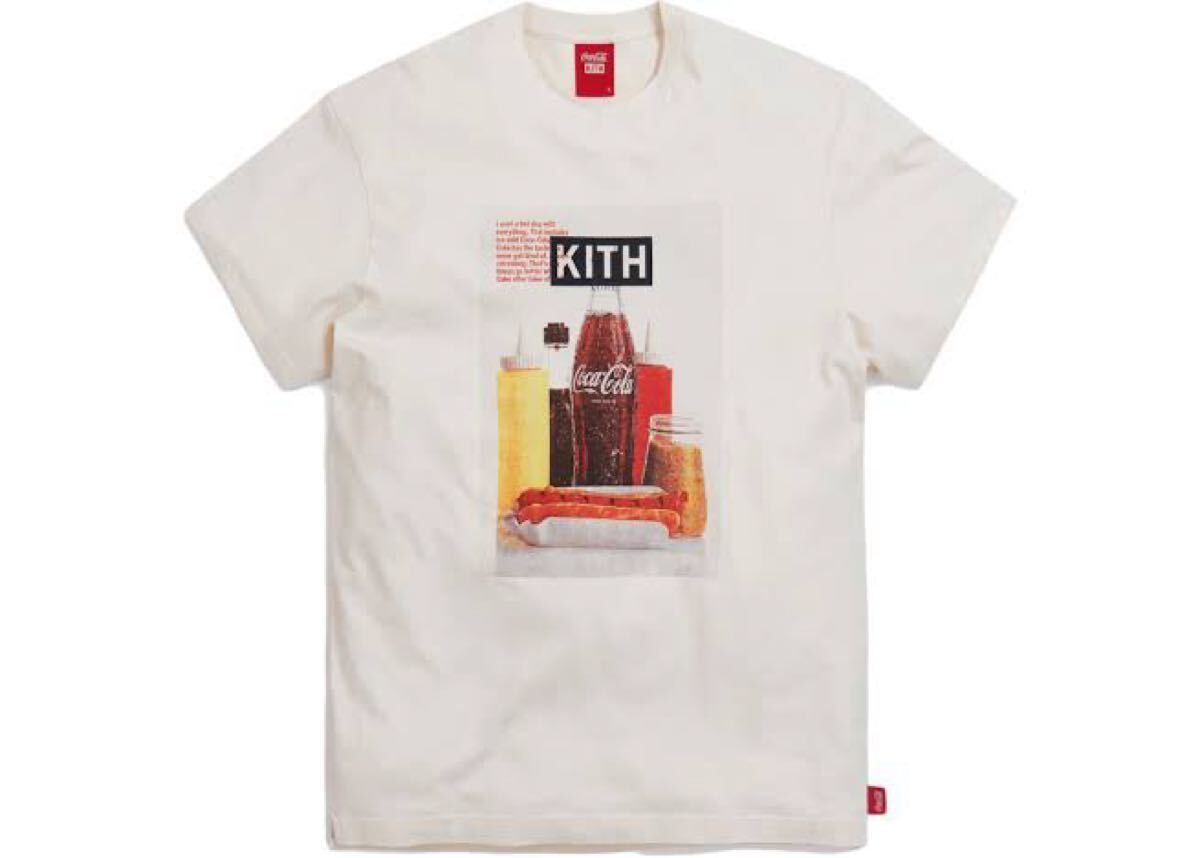 新品 L KITH Coca-Cola Hot Dog Vintage Tee キス コカコーラ ヴィンテージ Tシャツ アイボリー Ivory KH3878-104