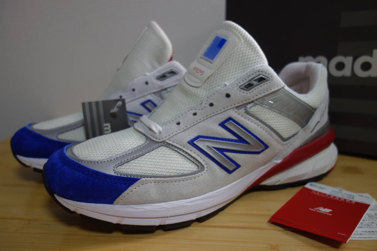 定価3.1万円 未使用 New Balance M990 NB5 27cm USA 白 青 赤 576 991 992 993 995 996 997 998 1300 1400 1500 UK NV GY SB5 BR4 限定